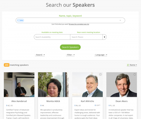Association search page