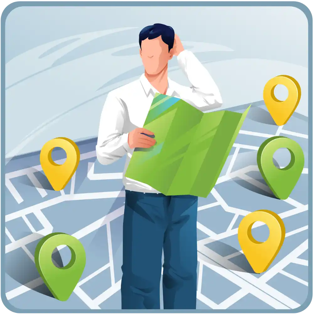 confused man with map